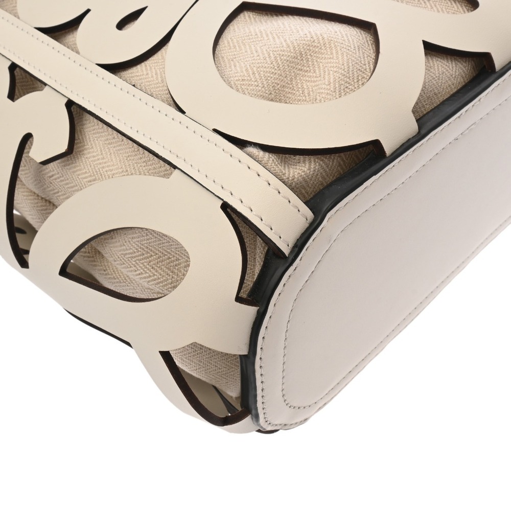 Loewe Anagram Cutout Tote White Calfskin Bag - Picture 8 of 9